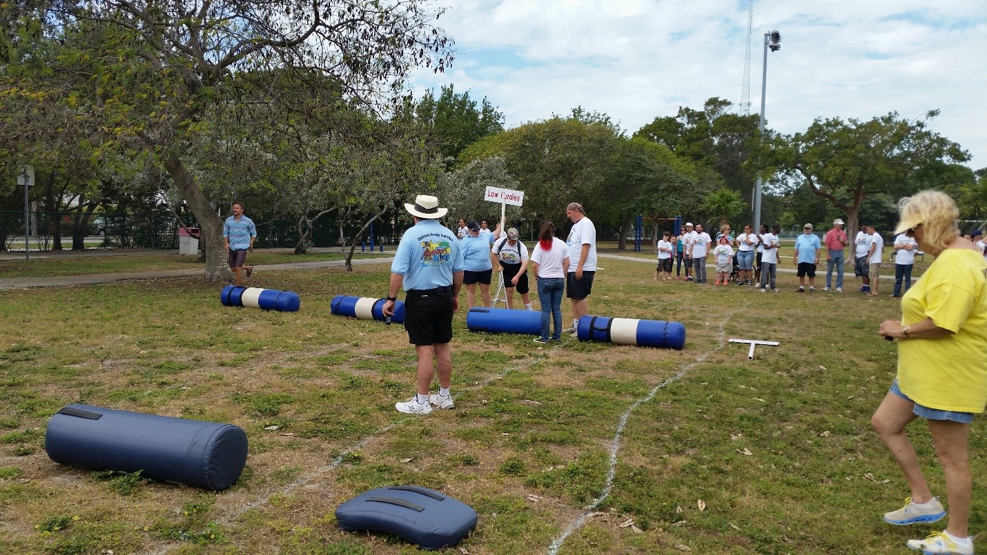 Participants get ready to tackle the Fun Day obstacle course.